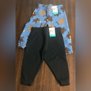 Boy’s Bundle 2 joggers  blue bears graphic/ black pull on. 12M